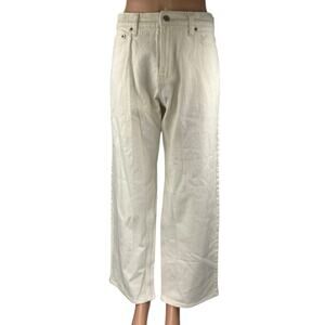 Hollister Women's White Cream High Waist Wide Leg Baggy Denim Jeans Pants Sz 30